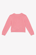 Cardigan - Lou rose coton maille ajourée