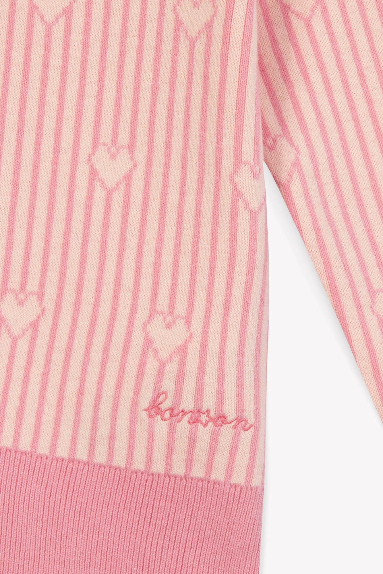 Sweater - Paula Pink cotton Jacquardheart