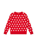 Sweater - Paula Red cotton Jacquardheart