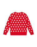 Pull - Paula rouge coton jacquard coeur