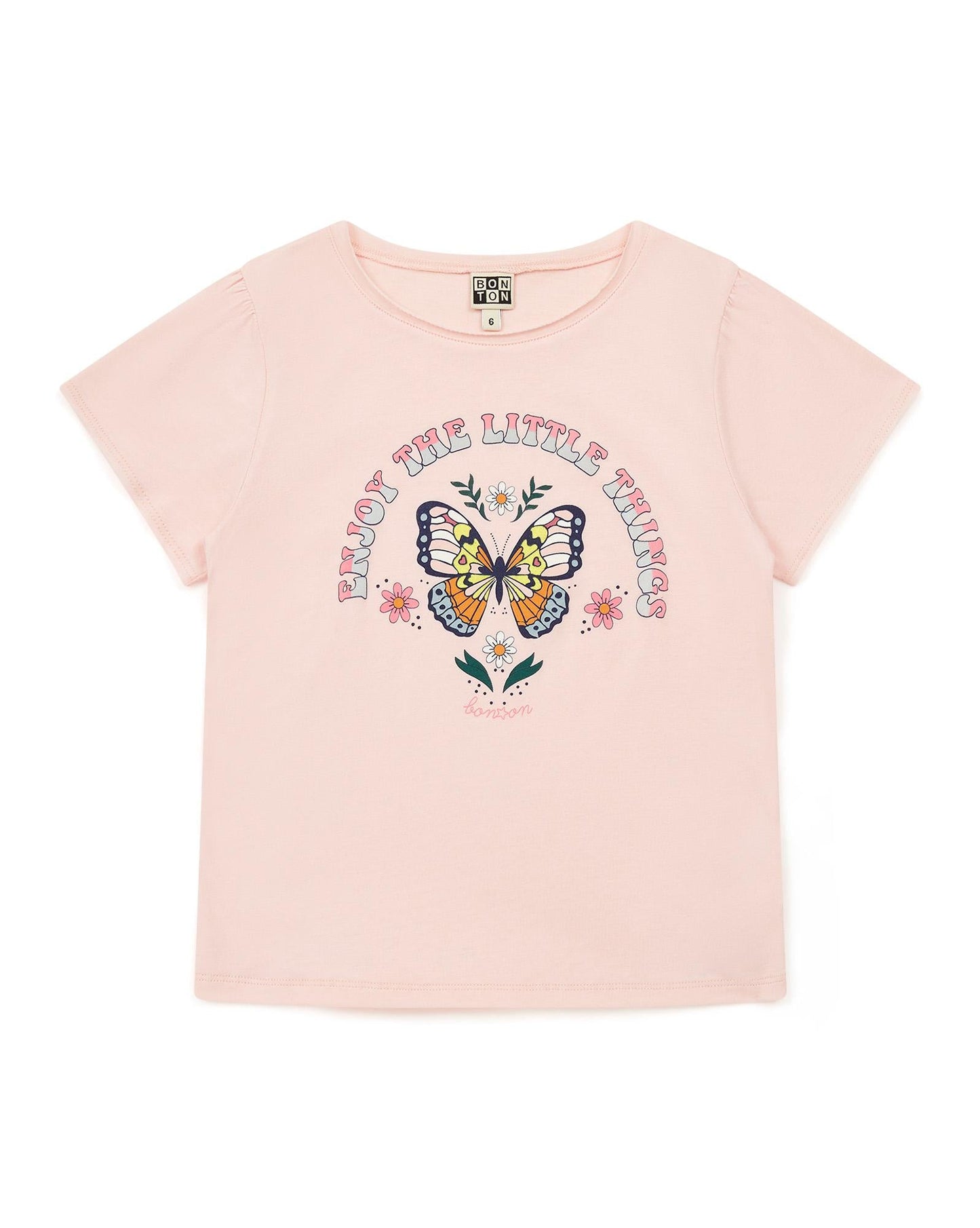 Butterfly t-shirt Pink In 100% organic cotton
