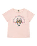 T-shirt - Papillon rose en 100% coton biologique