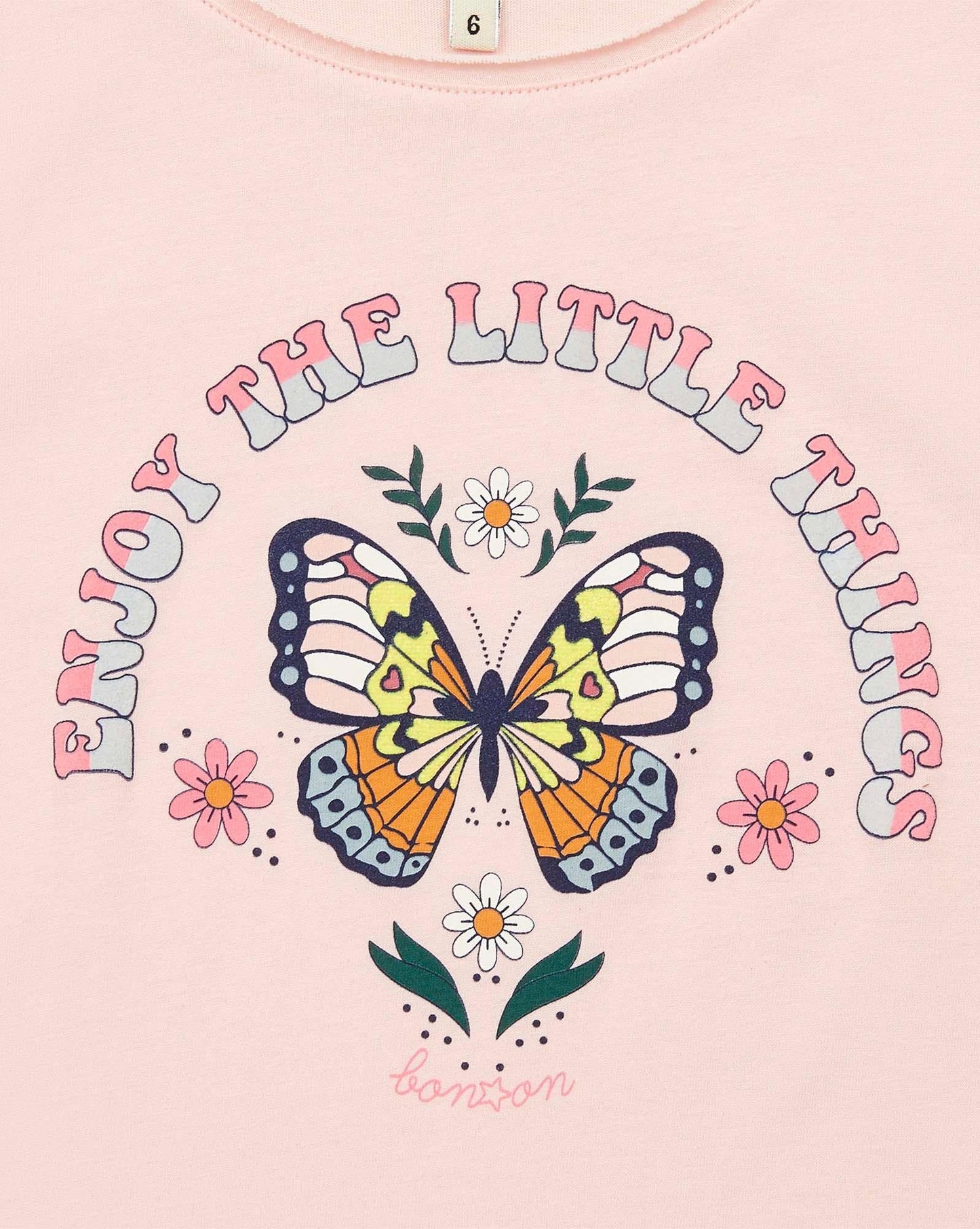 Butterfly t-shirt Pink In 100% organic cotton
