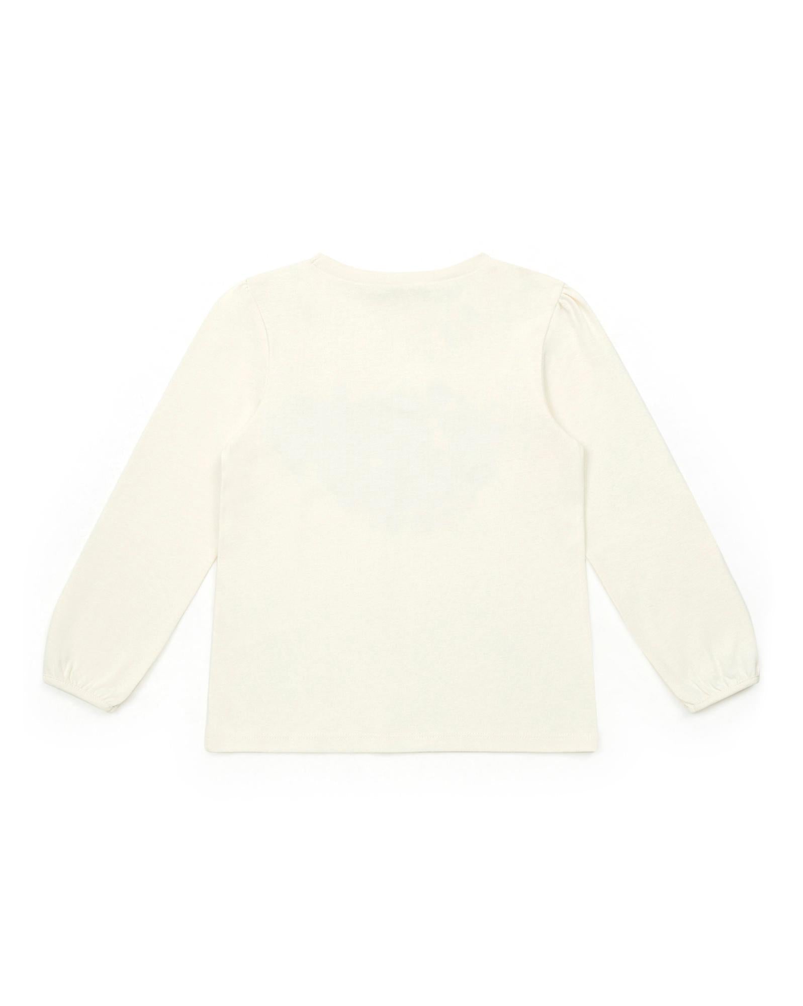 T-shirt ML Cœur beige en 100% coton biologique