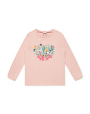 T-shirt - ML Cœur rose en 100% coton biologique