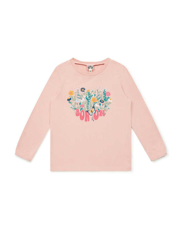 T-shirt - ML Cœur rose en 100% coton biologique - Image principale