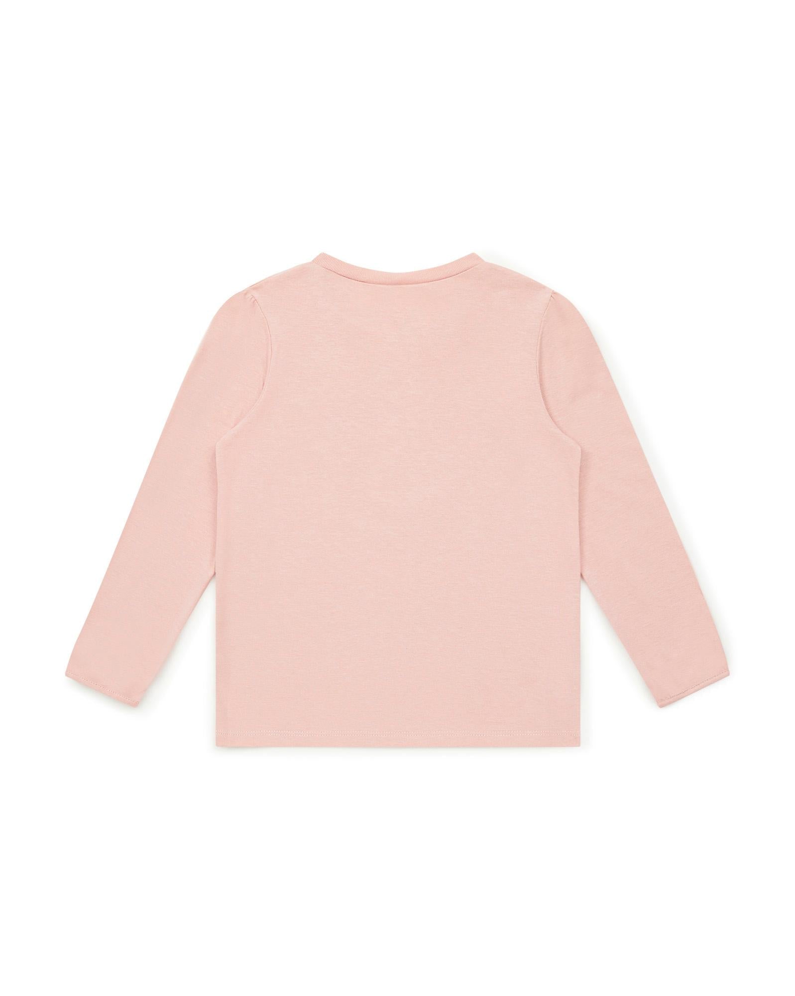 T-shirt ML Cœur rose en 100% coton biologique