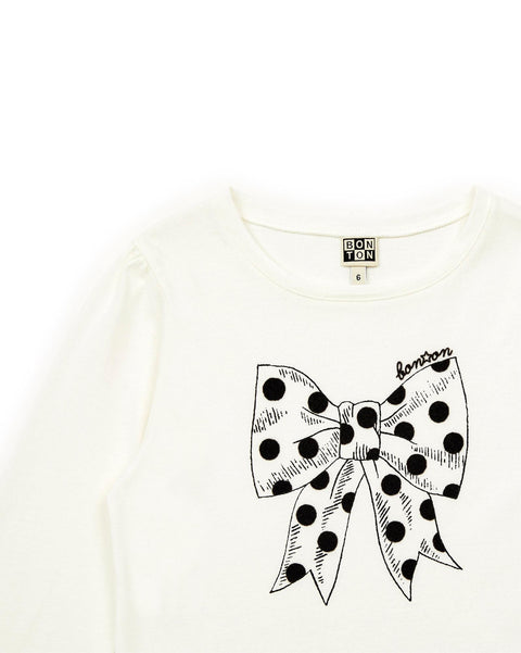 T-shirt - Noeud beige en 100% coton biologique certifié GOTS - Image principale