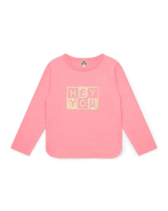 T-shirt - Heyyou rose en coton biologique certifié GOTS - Image principale