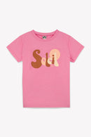 T-shirt - Tubo rose coton imprimé soleil