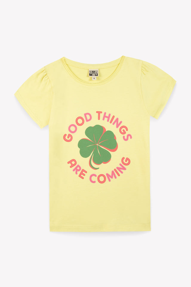 T-shirt - thyme Yellow organic cotton - Image principale