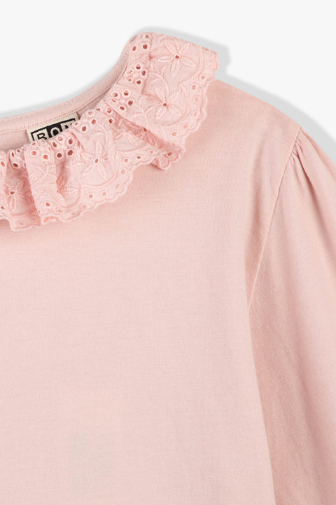 T-shirt - Juna rose clair col volanté - Image principale