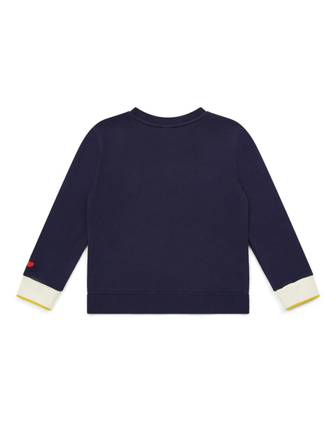 Sweatshirt - Love Gang Blue in organic cotton - Image principale