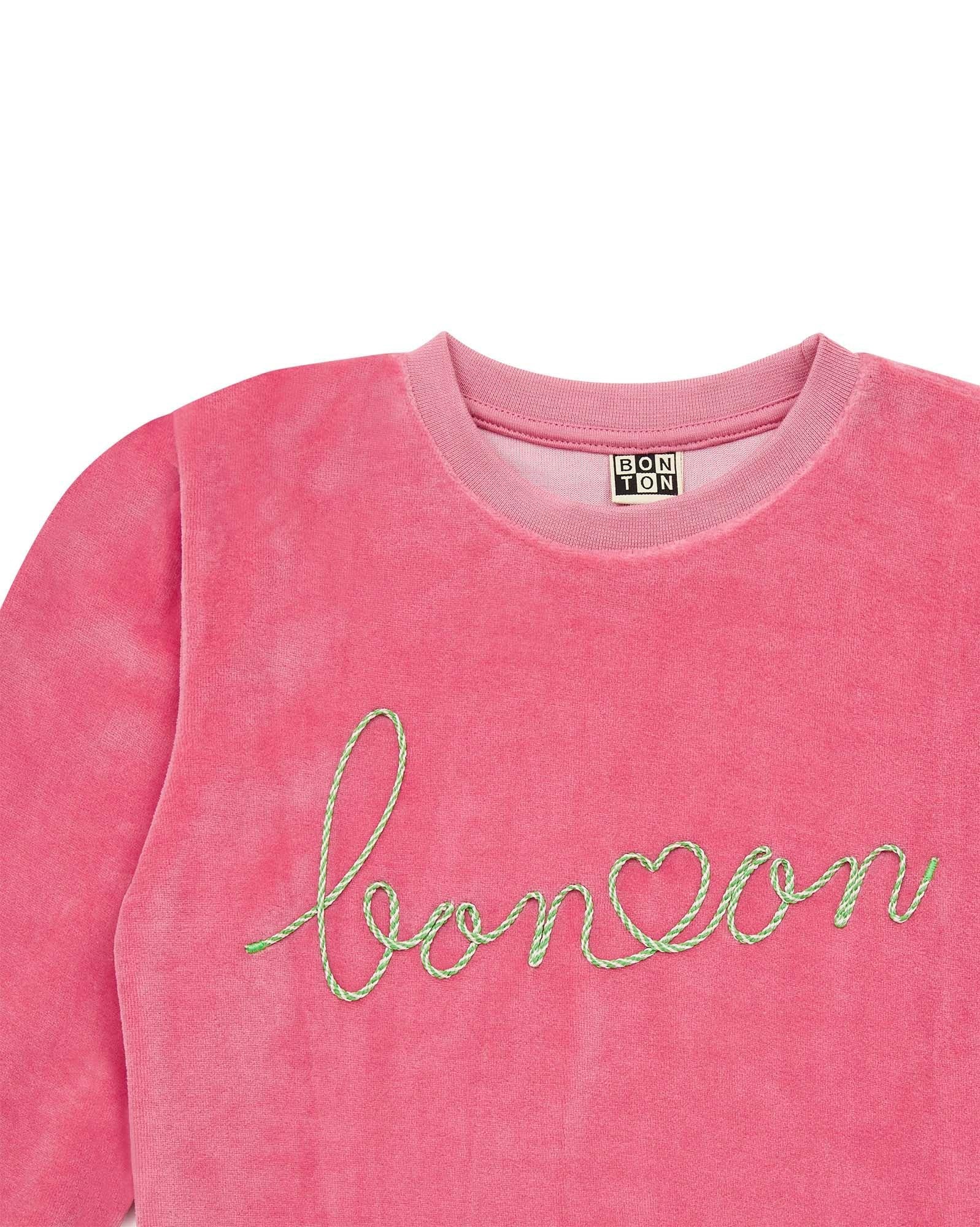 Sweat rose en velours