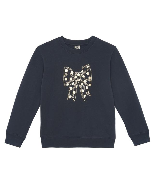 Sweat - Noeud noir en coton molleton biologique - Image principale