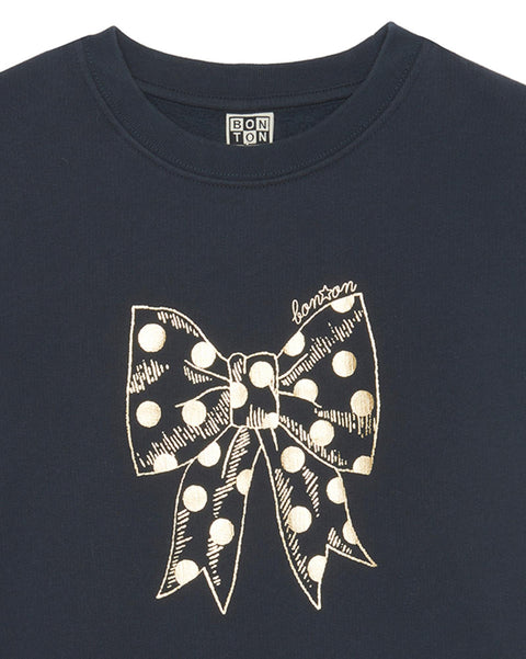 Sweatshirt - BowBlack cotton Fleece biological - Image principale