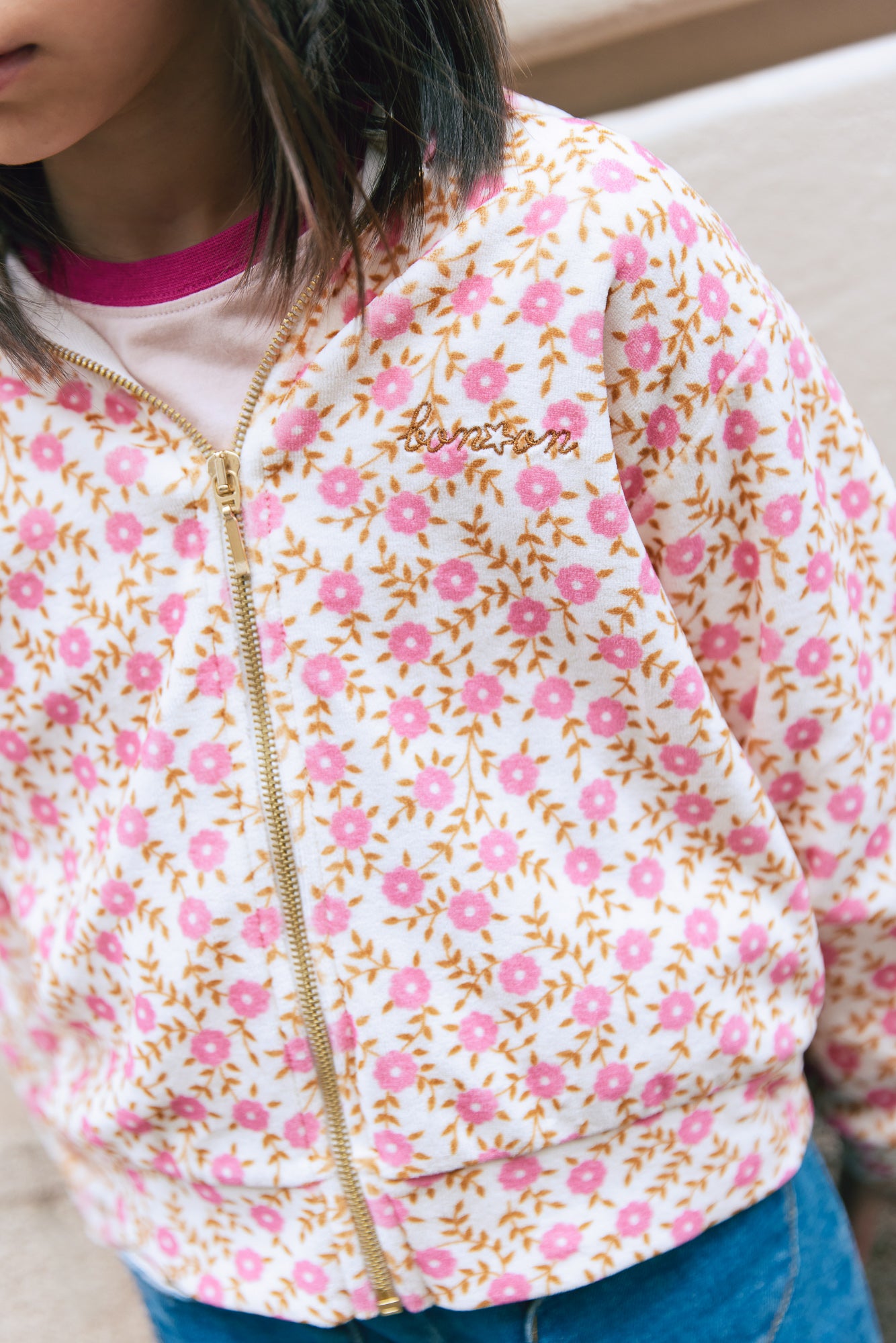 Sweatshirt - Bonton cream foulfleur sax