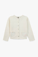 Cardigan - Sister Ecru  cotton Fleece