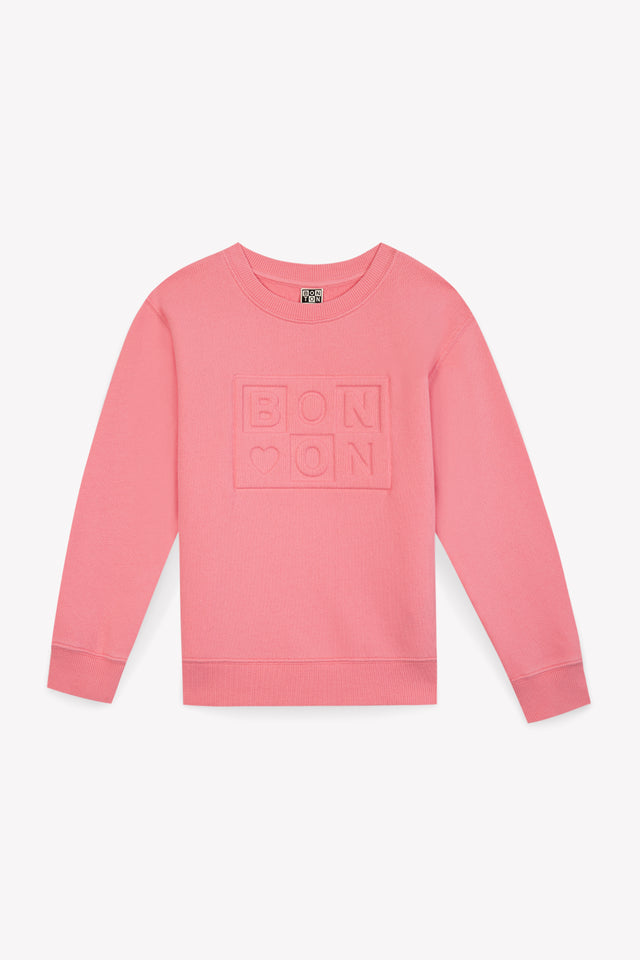 Sweatshirt - smile Pink Fleece Embossé logo cotton - Image alternative
