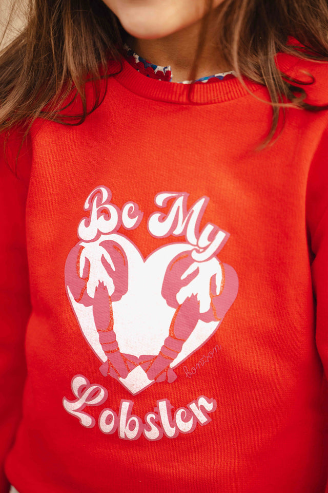 Sweatshirt - Smack Red Fleece Print lobster - Image alternative