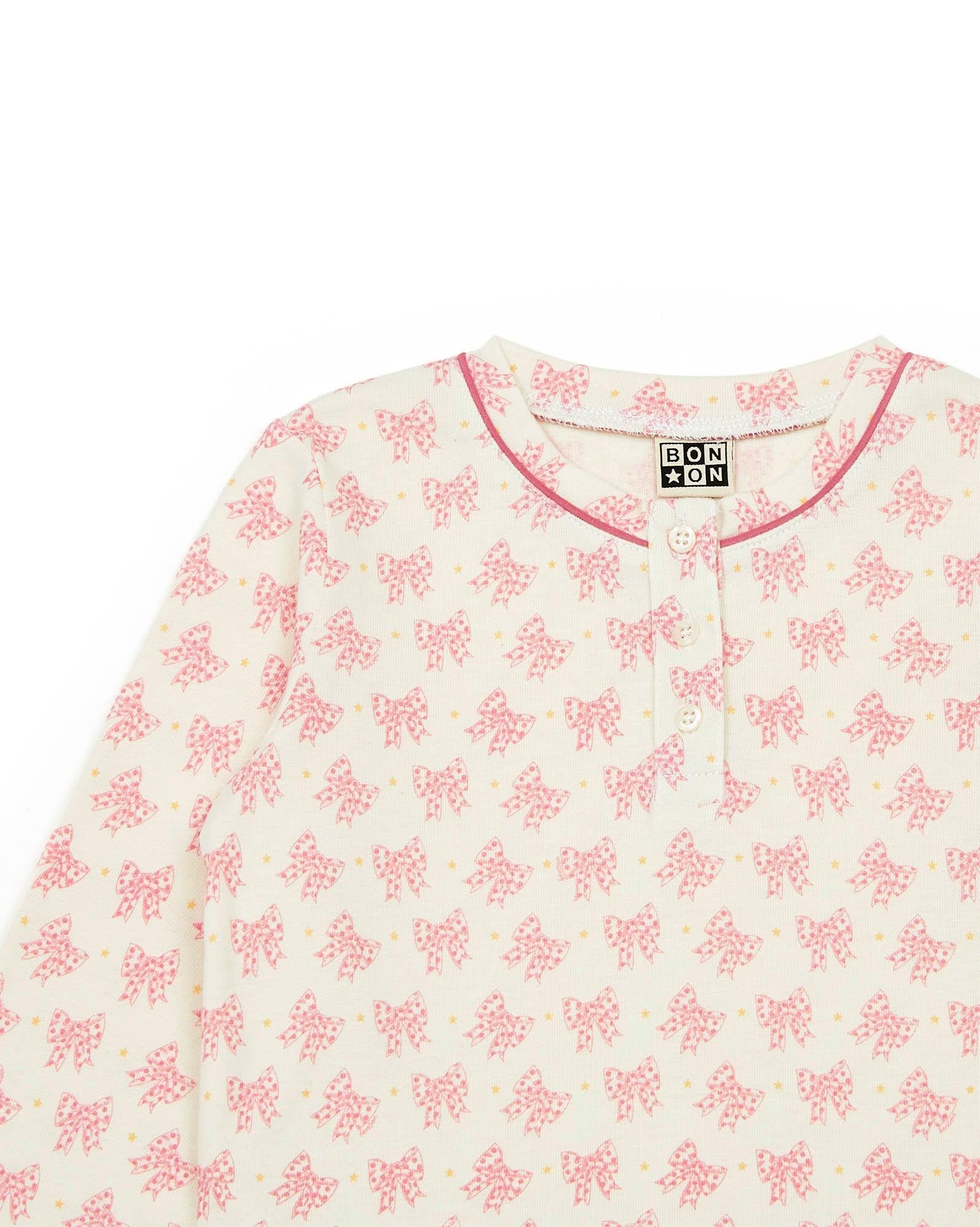 Pyjama 2 pièces rose coton biologique