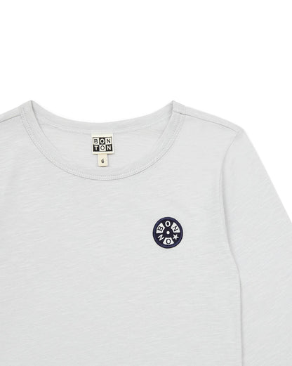 Badge t-shirt Grey In 100% organic cotton