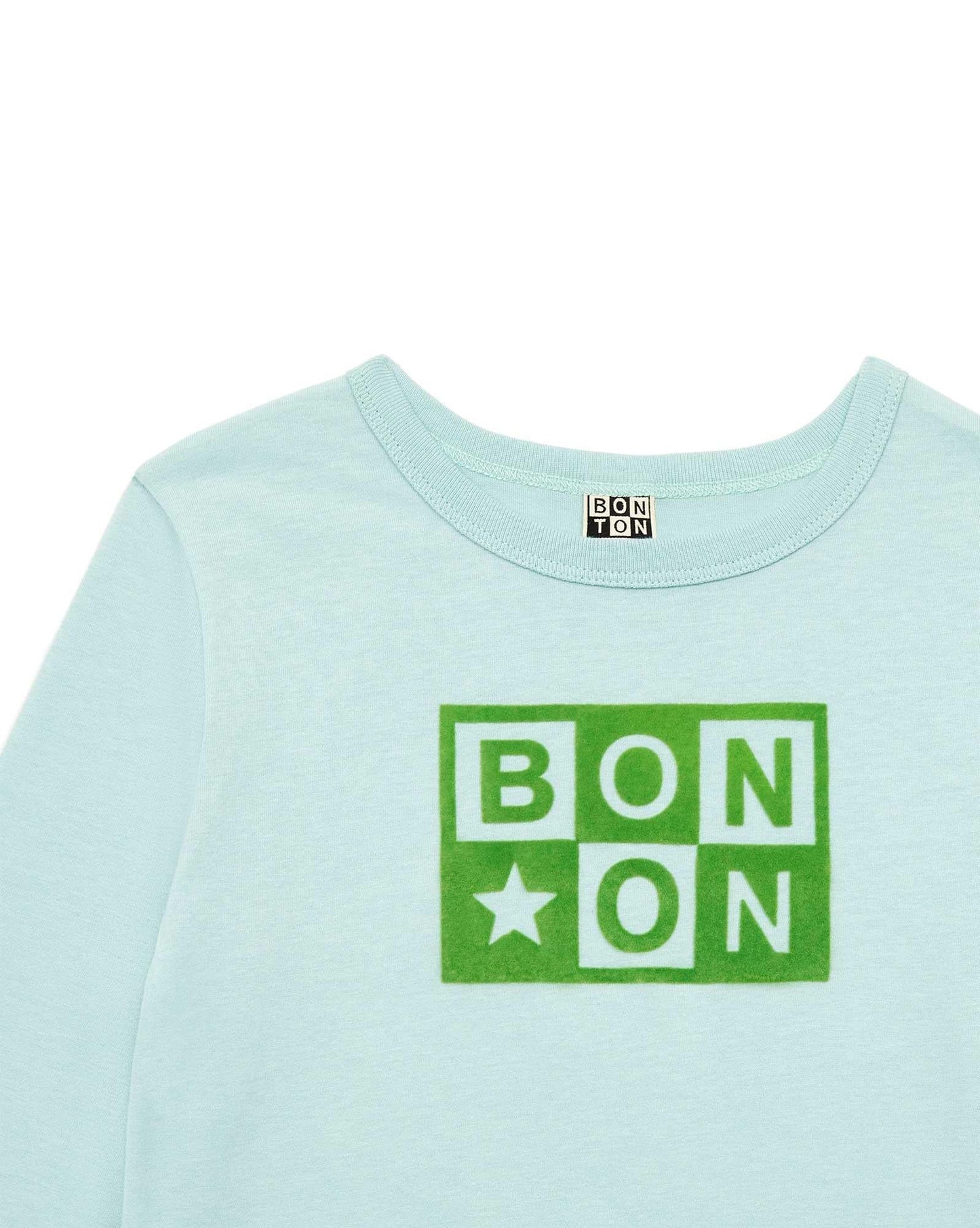 T-shirt Logo Boy bleu en 100% coton biologique