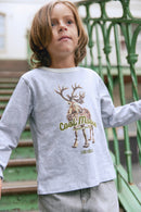 T-shirt - Taxo gris chiné illustration renne