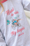 T-shirt - Tipi Grey China Illustration "Bicycle"