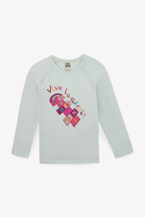 T-shirt - Tipi  "Vive la recrée"  bleu clair - Image principale