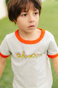 T-shirt - Tubog gris coton imprimé dragon