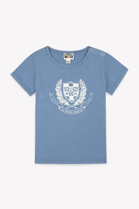 T-shirt - Tubog bleu coton organique - Image principale
