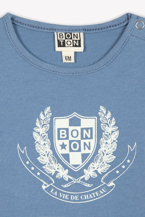T-shirt - Tubog bleu coton organique - Image principale