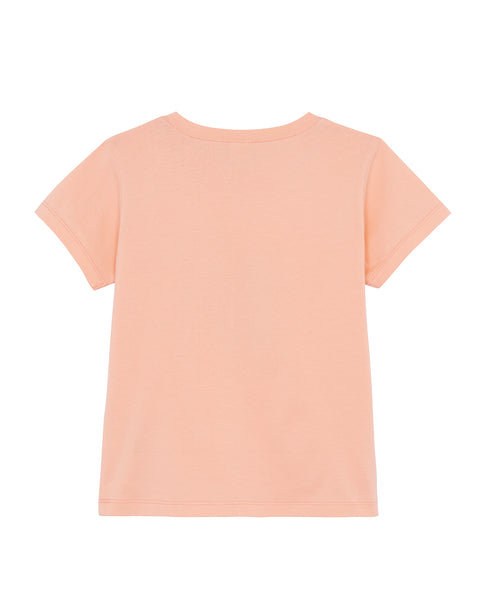 T-shirt - Tubog orange coton GOTS imprimé éléphant - Image principale