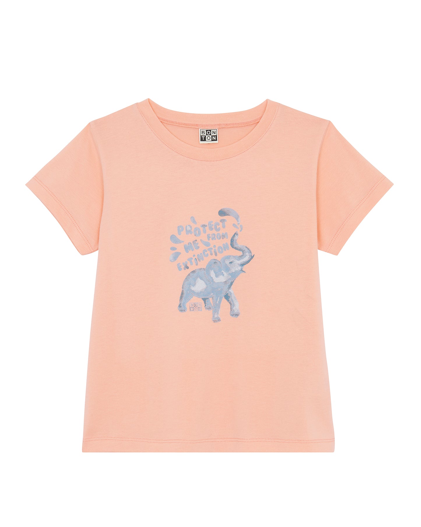 T-shirt - Tubog Orange Cotton Gots Print elephant