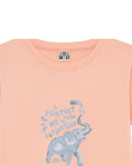T-shirt - Tubog orange coton GOTS imprimé éléphant