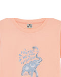 T-shirt - Tubog Orange Cotton Gots Print elephant