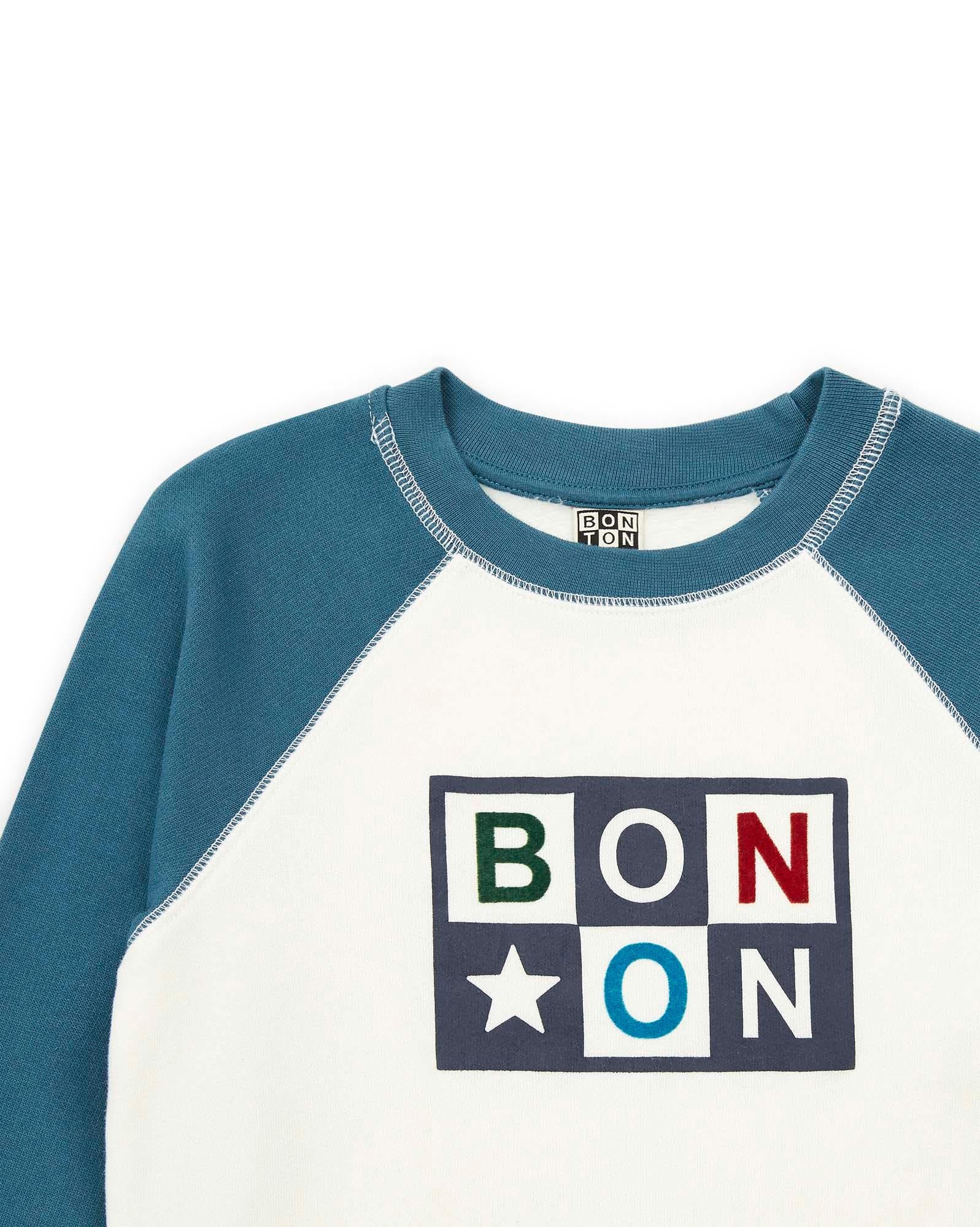 Sweat bleu en 100% coton