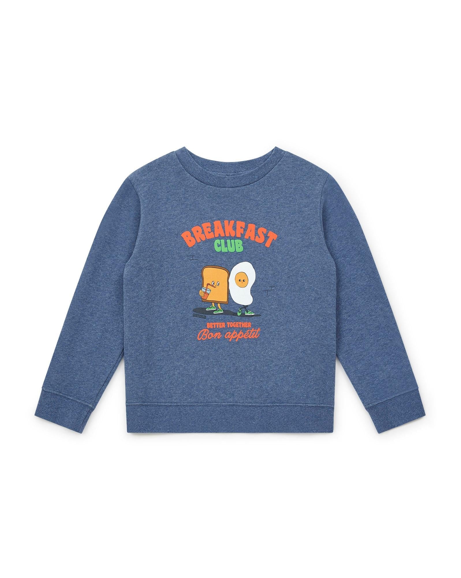 Sweat Breakfast bleu en coton biologique