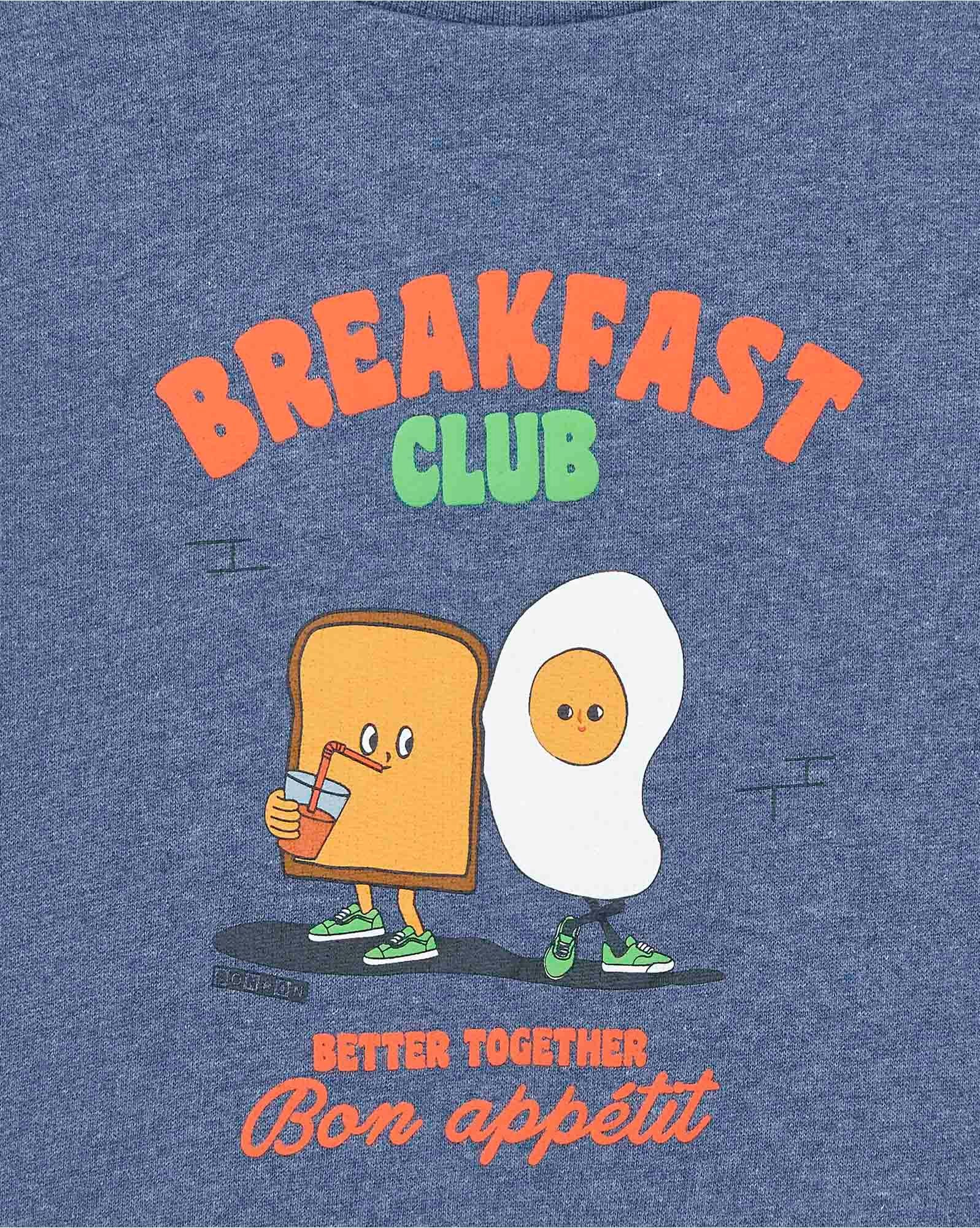 Sweat Breakfast bleu en coton biologique