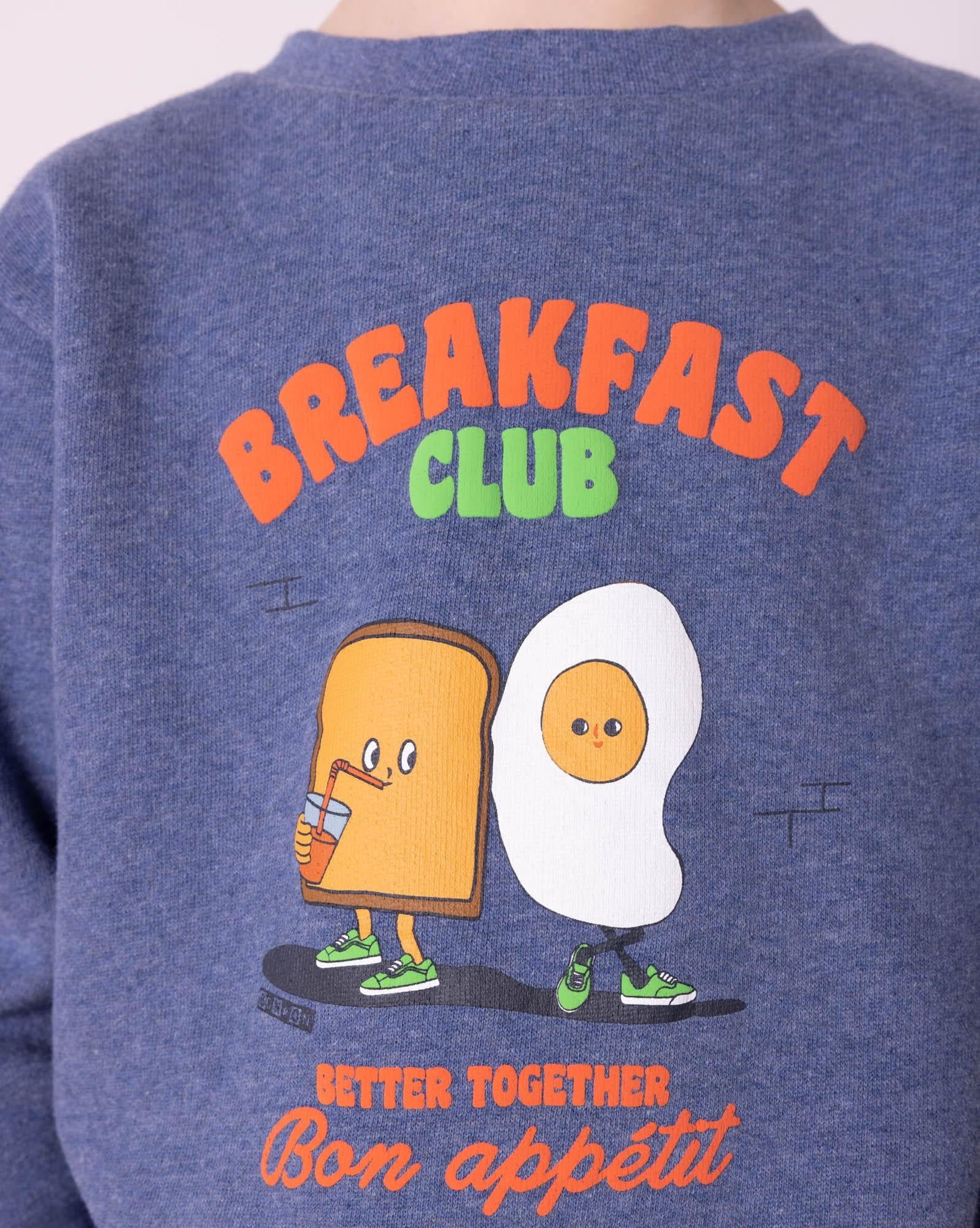 Sweat Breakfast bleu en coton biologique
