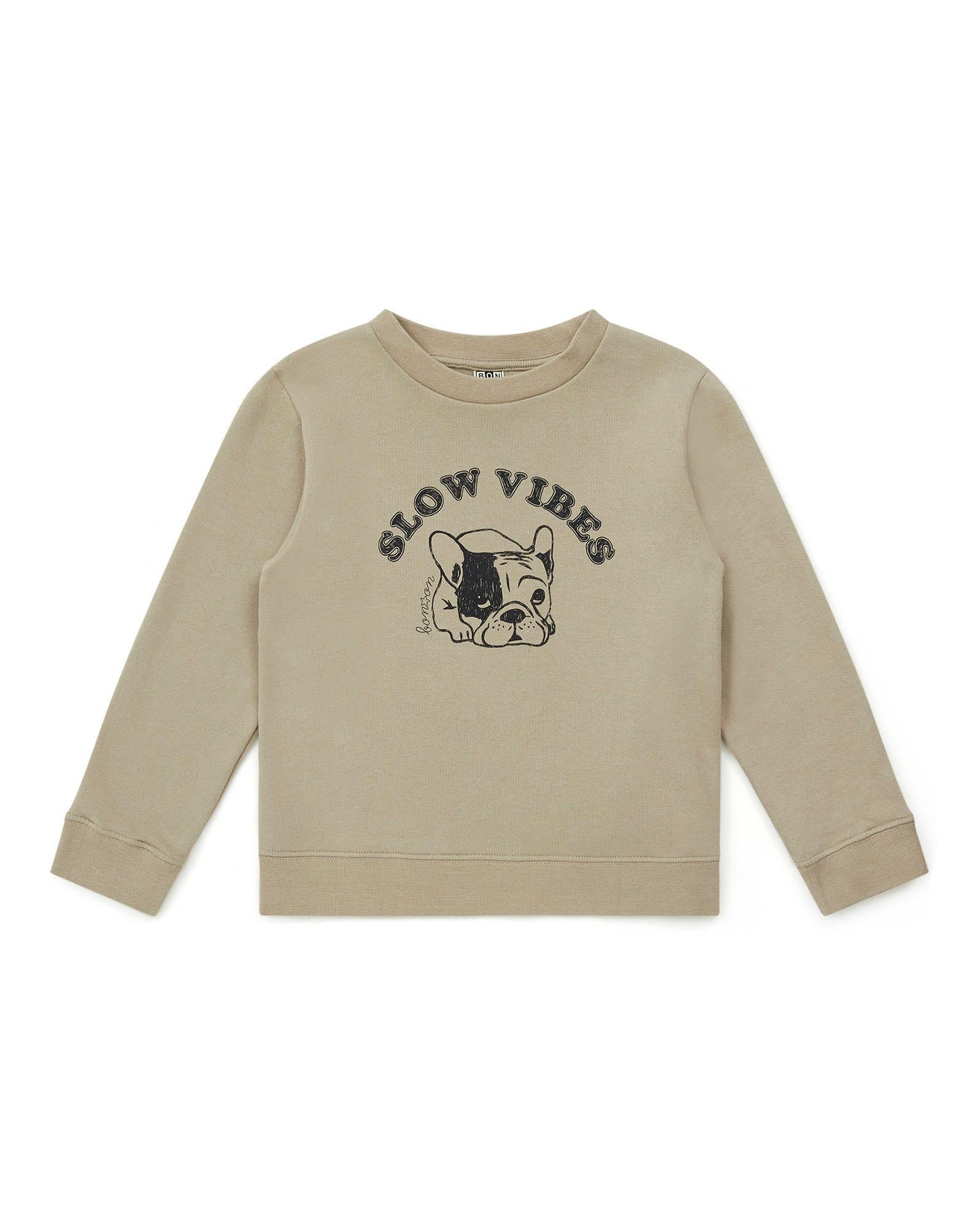 Sweat slow vibes gris en coton biologique