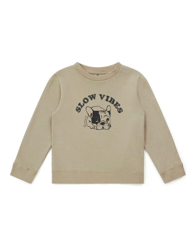 Sweat - slow vibes gris en coton biologique - Image principale
