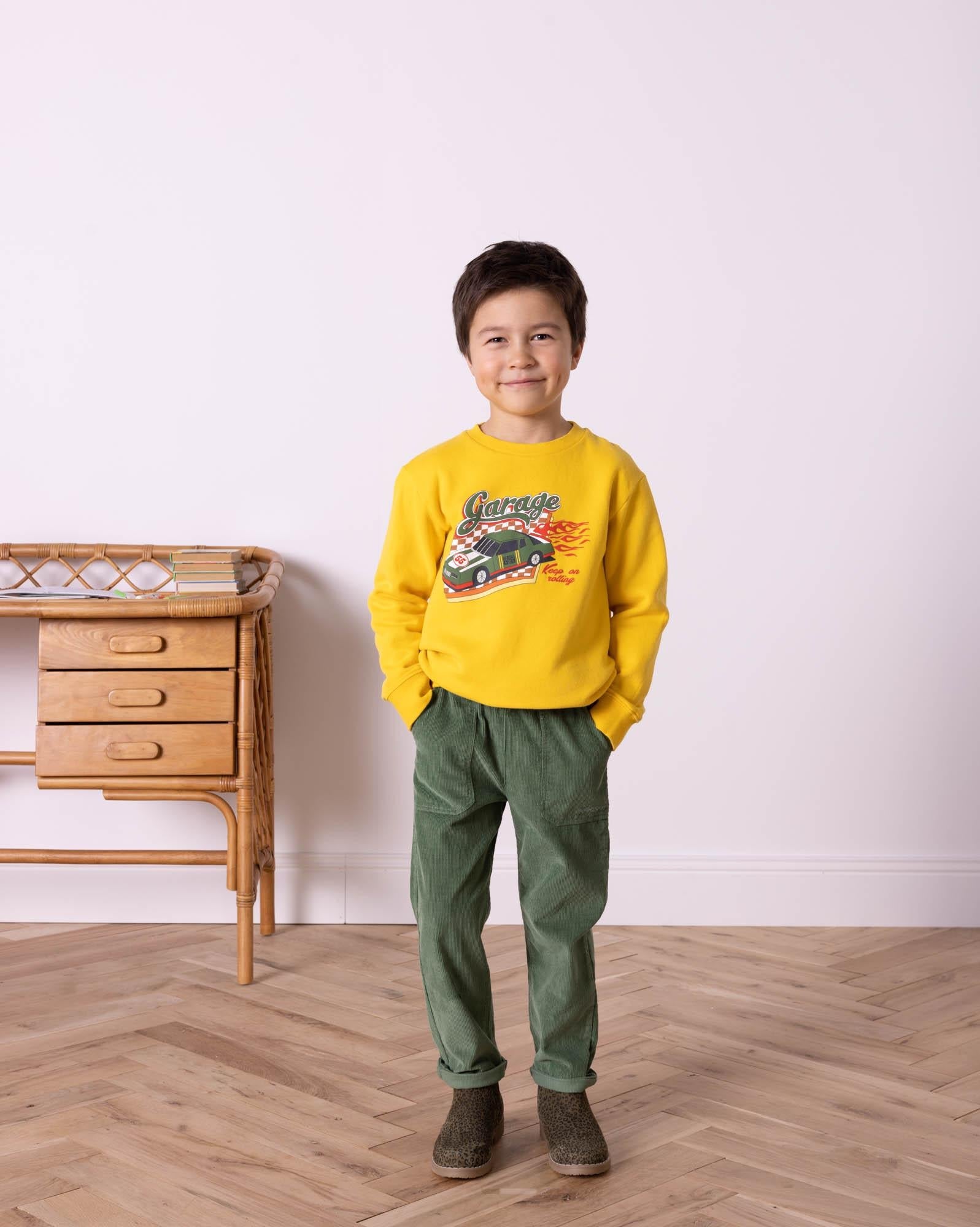 Sweat Garage jaune en coton biologique