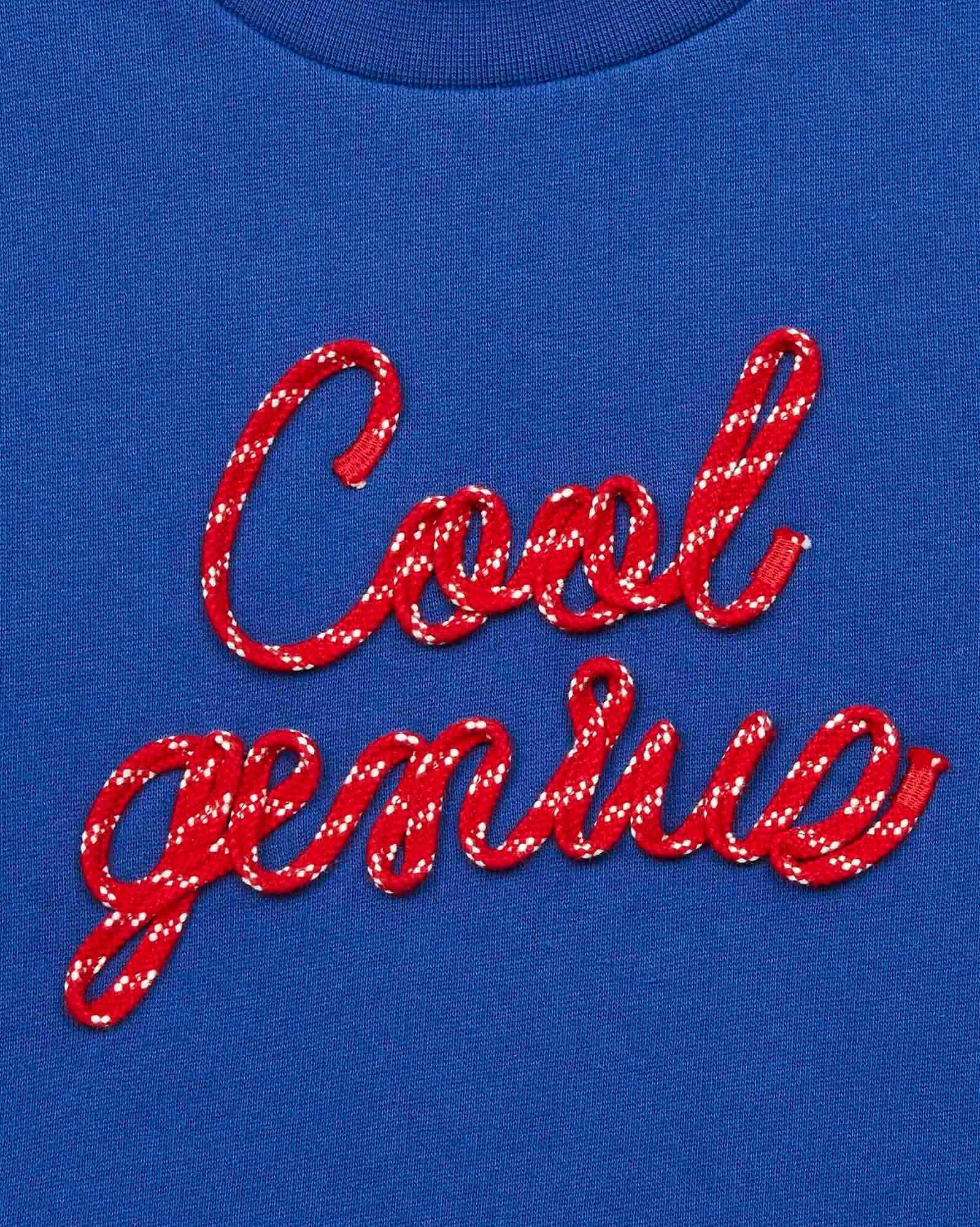 Sweat Cool Genius bleu en 100% coton biologique