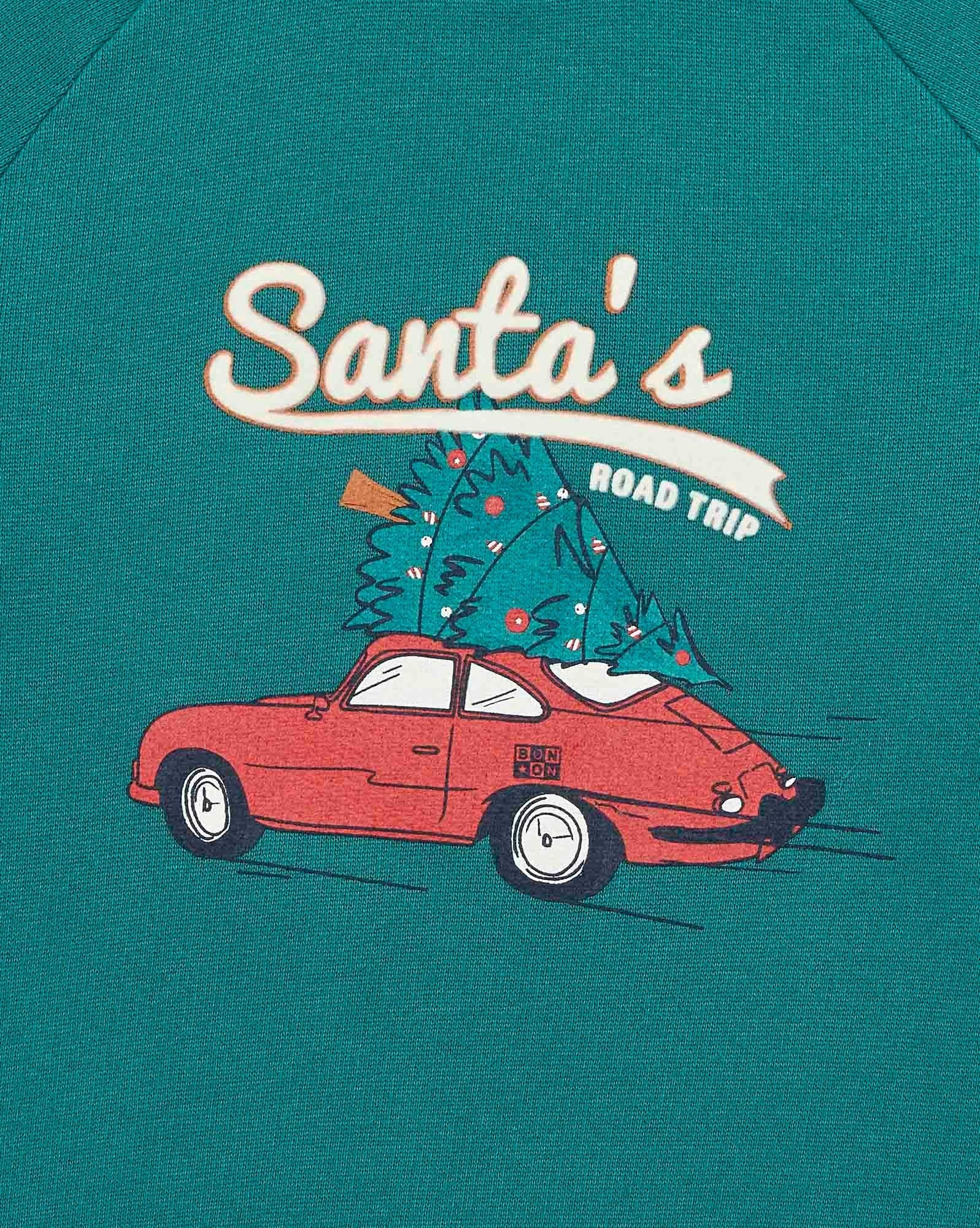 Sweat Santa vert en 100% coton