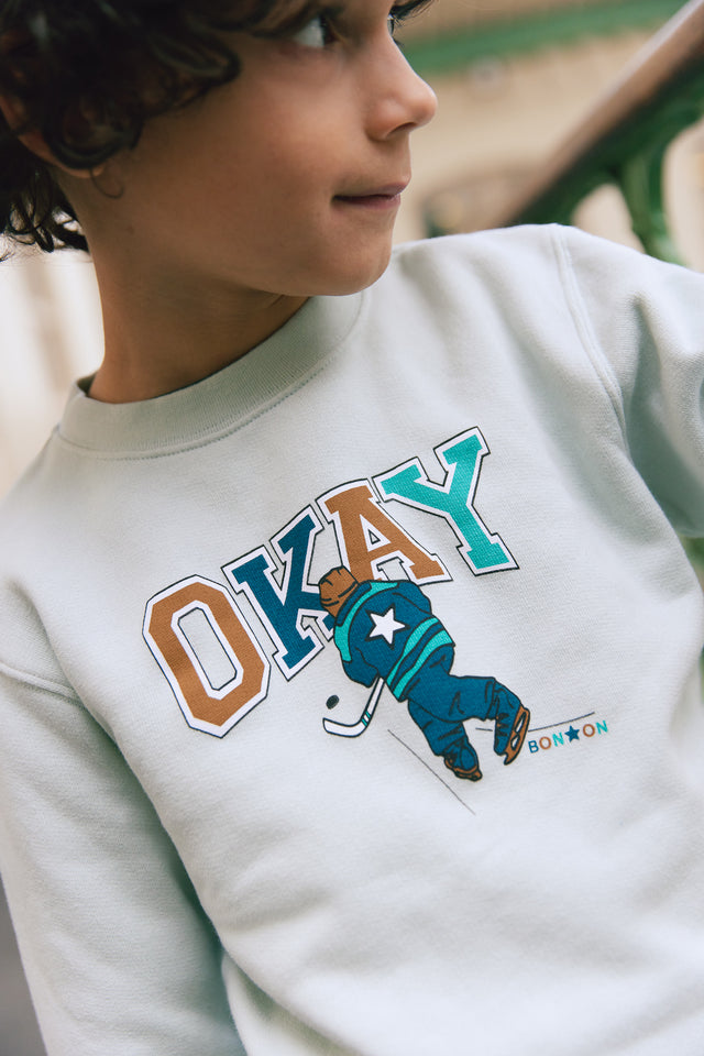 Sweatshirt - smile Blue clear Illustration "Okay" - Image alternative