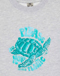 Sweat - Smile gris molleton coton imprimé tortue