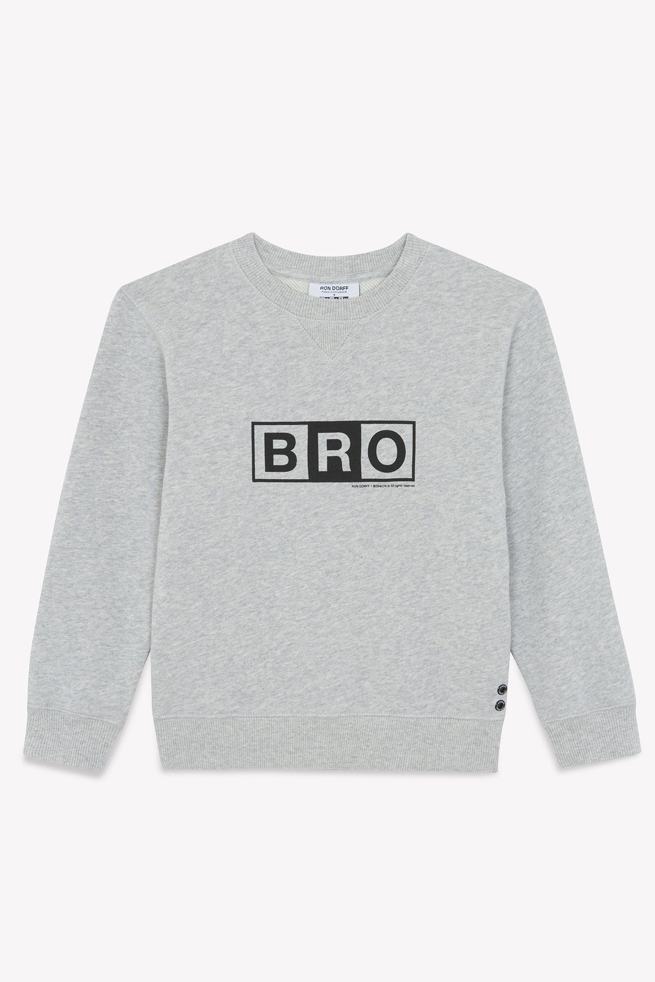 Sweatshirt - Smile Bro Grey Bonton cotton + Ron Dorff