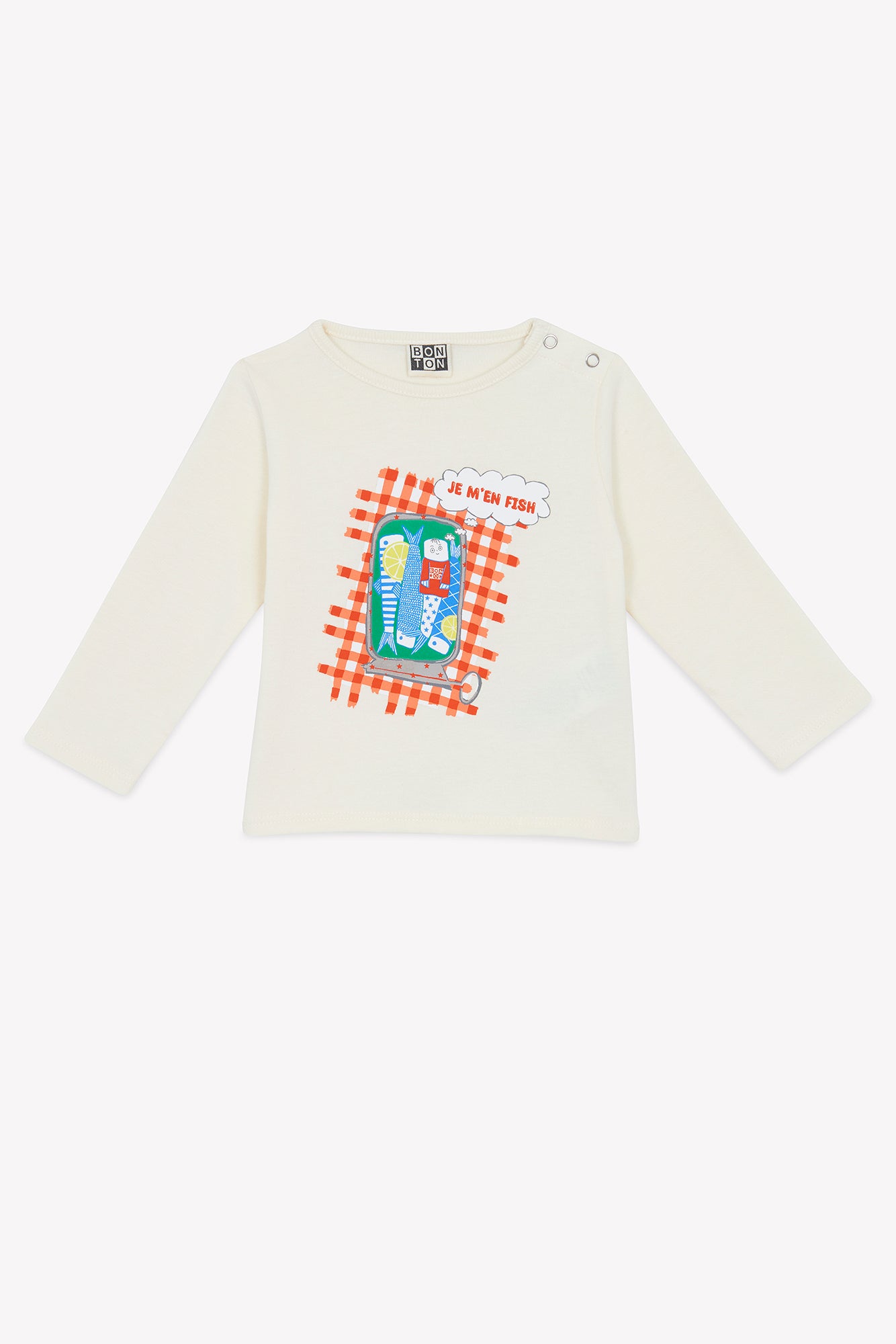 T-shirt - Ecru imprimé sardine